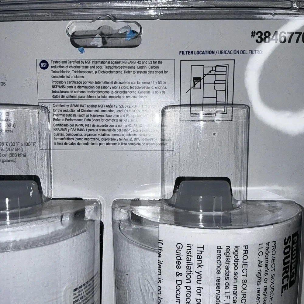 Project Source Refrigerator Water Filter #3846776 G-1-2 fits GE MWF - 2-Pack NEW